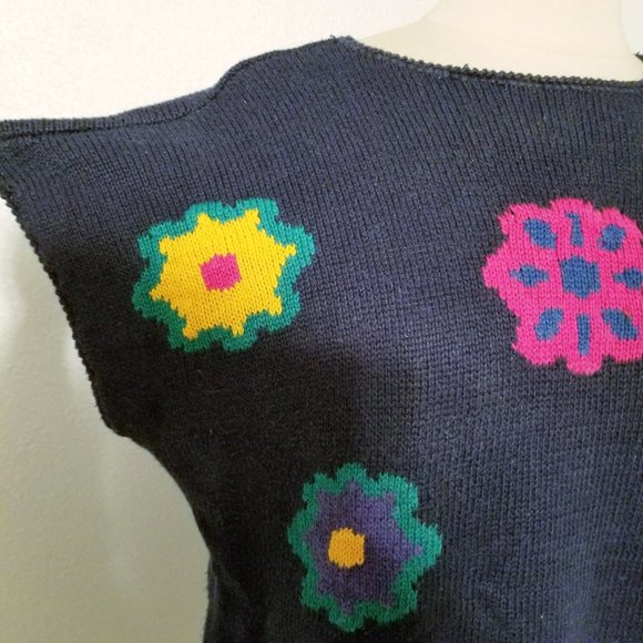 Vintage 80's Retro Print Sweater Top - Picture 2 of 4